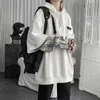 Винтаж толстые толстовки с капюшоном для мужчин Женщины осень зима подделка из двух частей куртка корейский негабаритные BF Grunge Hip Hop толстовки 210526