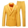 2021 Smokin Takım Elbise Erkek İş Çalışma Damat Gelinlik Resmi Suit Fit Çift Göğüslü Takım Elbise Ceket ile Pantolon 10 Colour X0909