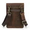 Waist Bags Men's Designer Messenger Bag Crazy Horse Cow Genuine Leather Mobile Phone Luxury Fashion Design High-quality
