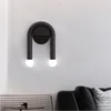 モダンなLEDウォールランプブラックノルディッククリエイティブリビングルームベッドルームバスルームベッドサイド装飾ランプ