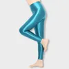 Спортивные брюки йоги атлас гладкие непрозрачные колготки яркие колготки сексуальные шелковые чулки японские тонкие высокие поясницы леггинсы женщины H1221