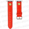 Leather Watch bands Smart Straps For Apple Watch Band 7 6 4 3 Series iWatch 41mm 45mm 44mm 40mm Link Strap Fashion Designer Gold Rivet Wristband Luxury Flower Men Women