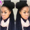 10-30 cala senegalskie skręcone koronkowe peruki przednie perukę warkocz syntetyczną plecioną koronkową perukę Bezpośrednie włosy odporne na ciepło Kobiety Wigsfactory Direct