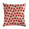 Coussin / oreiller décoratif imprimé fruits taie d'oreiller lin coton cerise orange rembourrage avec housse de coussin canapé de voiture 45x45cm