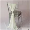 Cadeira de faixas ERS Têxteis caseiros Garden 50pcs chiffon sash chiavari decoração para festa de aniversário de casamento entrega 2021 qzs1w