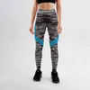 Estilo moda mulheres florais fitness leggings senhoras força elástica poliéster calças longas 211215