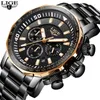 Relojes Hombre LIGE Relojes Hombres Marca de lujo Reloj Cuarzo Deporte Militar Hombres Reloj de pulsera de acero completo Buceo 30m Reloj casual 210527