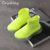 Çocuklar sneakers örgü ayak bileği spor ayakkabı erkek kızlar için rahat ayakkabılar şeffaf taban rahat yüksek kaliteli çocuk ayakkabı 210907