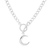 Punk Girl Fashion Titanium steel Pendant Necklace New Temperament All-match Circle T-shaped Buckle Moon Necklaces