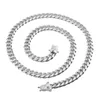10mm 24inch silver Hip Hop Necklace Cuban Chain Charming Clasp Stainless Steel Jewelry for Mens Holiday .Father Gifts