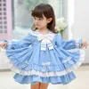 Original 2020 Autumn Infant Lolita Dress Cotton Lining Long Sleeve Lace Sailor Collar Spanish Style Toddler Girl Fall Clothes Q0716