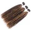 Ishow Wefts Lossa Deep Highlight 4/27 Ombre Färg Brown Human Hair Buntar 8-28INCH Brazilian Body Wave Curly Peruvian Virgn Hårförlängningar för kvinnor Alla åldrar