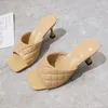 Slide di lusso Plus size donne con tacchi alti 9 cm Muli sandali estivi fetish slittatori bassi pantofole Piattaforma di scarpe blu strifors 2103106414597