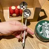Gold Starbucks rostfritt stål skedar kaffemjölk liten rund dessert blandar frukt te sked fabriksförsörjning