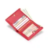 30PCS DHL Sheepskin Leather Purse New Ladies 'Short Money Clip är söt och modig vikbar Creases spänne handväska 4 färger