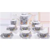 Högkvalitativa Coffeware Set Ben Kina Tekanna Mjölk Kan Sugar Jar Tea Set Castle Coffee Cup