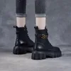Solução grossa Britânica Martin Botas Sapatos Femininos Outono e Inverno 2022 Tendência Estilo Botas Short Plush