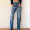 Jeans da donna jeans larghi per donne 2020 jeans jeans high waist blu sciolto in bianco pantaloni dritti di denim streetwear vintage y220311