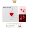 PrinSis Real 925 Sterling Silver Fashion Sweet Romantique Coeur Rouge Collier Pour Femmes Mariage Saint Valentin Bijoux DP019 Q0531