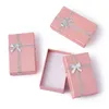 24pcs Cardboard Jewellery Gift Boxes Display For Jewelry Packing Box Pink with Bowknot and Sponge Inside 80x50x25mm 211105