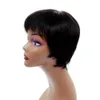 Krótki Bob Proste Ludzkie Włosy Peruki dla Czarnych Kobiet Machine Made Brazylijski Pixie Cut Peruka