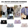 Wholesale Fashion Splicing Color Crossbody Bag Women Crescent PU Leather Shoulder Handbag Popular Simple Female Daily Bag