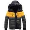 Mäns vinter tjock kort kappa ungdom varm bomulljacka singel-breasted casual hooded 211214