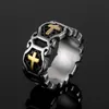 Haiteng-sieraden 316 titanium stalen crowe middeleeuwse kruisring mannen gepersonaliseerd