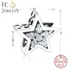 FC Jewelry Fit Original Brand Charms Bracelet 925 Sterling Silver Star Mix CZ Stone in Sky Beads For Making Berloque Gift Q0531