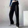 Plus Size Grigio Pantaloni sportivi larghi Donna Autunno Allentato Sport da donna Addensare Pantaloni di velluto Pantaloni invernali caldi Pantaloni da jogging Streetwear 211101