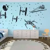 Spacecraft Millemium Falcon X Wing Fighter Wall Sticker Rocket Starfighters War Wall Decal Kids Room Nursery Vinyl Home Decor 211124