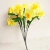 Artificial Narcissus Flowers Simulation Silk Daffodil Branch 21 Heads for Home Floral Decoration Wedding Party Centerpieces