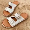 Sandalen espadrille zomer platte slippers dames dames strandschoenen open teen platform dia's vrouwelijke outdoor flip flops 490