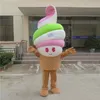 Costume de mascotte de haute qualité Happy Ice Cream Halloween Noël Fantaisie Robe de soirée Costume de personnage de dessin animé Carnaval Unisexe Accessoires publicitaires Tenue pour adultes