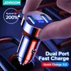 Joyroom Metal USB быстрая зарядка 4.0 QC3.0 18 Вт двойной порт быстрая зарядка светодиодный автомобильный телефон зарядное устройство для iPhone Samsung Huawei