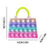 Fidget Toy Push Bubble Purses Girls Hand Bag Sensory Simple Dimple Tote Zipper Wallet Handbag Rainbow Tie Dye Silicone Washing Makeup Cosmetic Shoulder Chain Bags