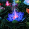 Prezenty Dla Kobiet Sztuczne Pływające Led Light Włókna Optic Lotus Liść Kwiaty Lily Christmas Gwiazda Wodoodporna Dekoracje Ślubne Dalka D50 Y211229
