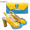 Dress Shoes Leisure African Ladies And Bag To Match In Royal Blue With Fuchsia Color Nigerian Office Matching