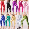 Kolorowe Neon Kolor Błyszczy Legginsy Damskie Faux Skórzane Spodnie Elastyczne Talii Noc Klub Party Sexy Dancing Spodnie Moda 211215