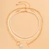 Goth couches serpent clavicule chaîne collier pour femmes mariage mariée 2022 OT boucle perle pendentif tour de cou bijoux