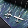 Pendanthalsband Titanium Steel Airplane Halsband Enkel utsökta smycken Hiphop tröja kedja Long Punk Party Men Women Gift1543384