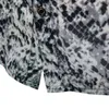 Men's Casual Snakeskin Print Shirt Large Sizes Long Sleeves Buttons Slim Shirts Male Summer Fashionable Tops Wear New Sal2869