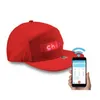 Top Kapaklar Kırmızı / Siyah Bluetooth Mobil Uygulama İşlemi LED Işıkları Hip Hop Şapka Parti Sürme Erkekler Kadınlar için Advert