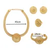 Earrings & Necklace Hollow Design Women Girls African Fashion Bride Jewellery Accessory Wedding Gold Color 4Pcs Jewelry Sets