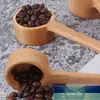 Alça longa de madeira colher de café colher medida colher para feijão chão grãos de café e chá solto