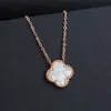 Groothandel Ladi Klaver Shell Hanger Stainls Staal 18K Rose Goud Dames Ketting5508452