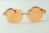 2021 designers sunglasses 3524023 endless diamonds cuts lens natural tiger wooden temples glasses, size: 58-18-135mm