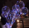 New LED Lights Balloons Night Lighting Bobo Ball festival Decoration Balloon Wedding Decorative Bright Lighter Balloons With Stick SN4498