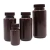 Fournitures de laboratoire 8 ml-1000 ml bouteille en plastique à large bouche marron avec récipient de liquide de lotion de réactif de couvercle