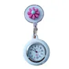 Clip d'infirmière pour femme sur montre rétractable Fob montres de poche personnel de la clinique montre suspendue fleur Design coloré pour cadeaux